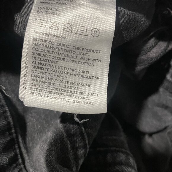 H&M Jeans Womens 10 Flare Leg Charcoal Black Button Fly High Rise Pants Casual - Picture 4 of 8